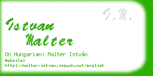 istvan malter business card